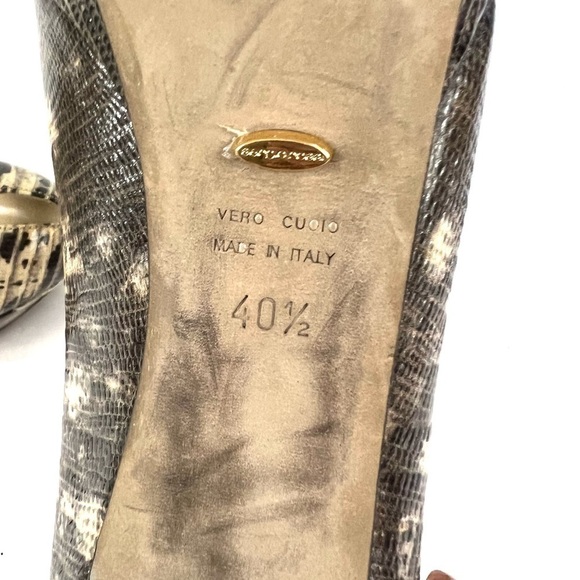 Sergio Rossi Two Tone Water Snake Platform Peep-toe Pumps - Size 40.5 / … - Picture 11 of 13